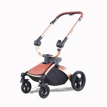 Lade das Bild in den Galerie-Viewer, 3-in-1-Kinderwagen-Trio aus Leder der neuesten Generation – Kinderwagen, Buggy und Autositz