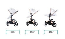 Lade das Bild in den Galerie-Viewer, 3-in-1-Kinderwagen-Trio aus Leder der neuesten Generation – Kinderwagen, Buggy und Autositz
