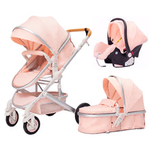 Lade das Bild in den Galerie-Viewer, Premium 3-in-1 Trio Kinderwagen - Kinderwagen, Buggy und Autositz