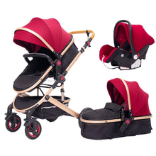 Lade das Bild in den Galerie-Viewer, 3-in-1 Luxe Trio-Kinderwagen der neuesten Generation