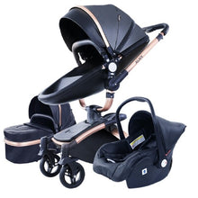Lade das Bild in den Galerie-Viewer, 3-in-1-Trio-Kinderwagen aus Leder für Babys 
