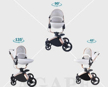 Lade das Bild in den Galerie-Viewer, 3-in-1-Trio-Kinderwagen aus Leder für Babys 
