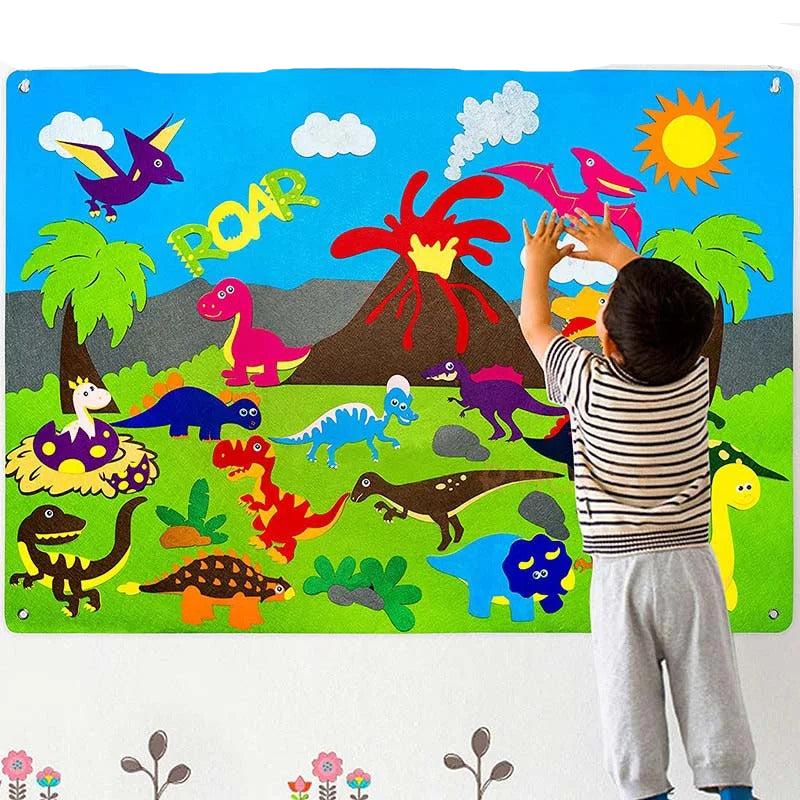 Tableau en Feutre Montessori - Jouets d'Éveil et d'Apprentissage Interactifs pour Enfants