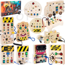 Lade das Bild in den Galerie-Viewer, Montessori Busy Board Circuit mit LED-Lichtfassung
