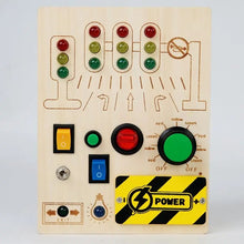 Lade das Bild in den Galerie-Viewer, Montessori Busy Board Circuit mit LED-Lichtfassung
