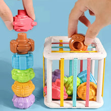 Charger l&#39;image dans la galerie, Jeu de tri de blocs colorées avec Bandes élastiques pour bébé
