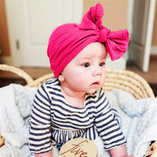 Charger l&#39;image dans la galerie, Turban en coton avec gros nœud pour bébé fille

