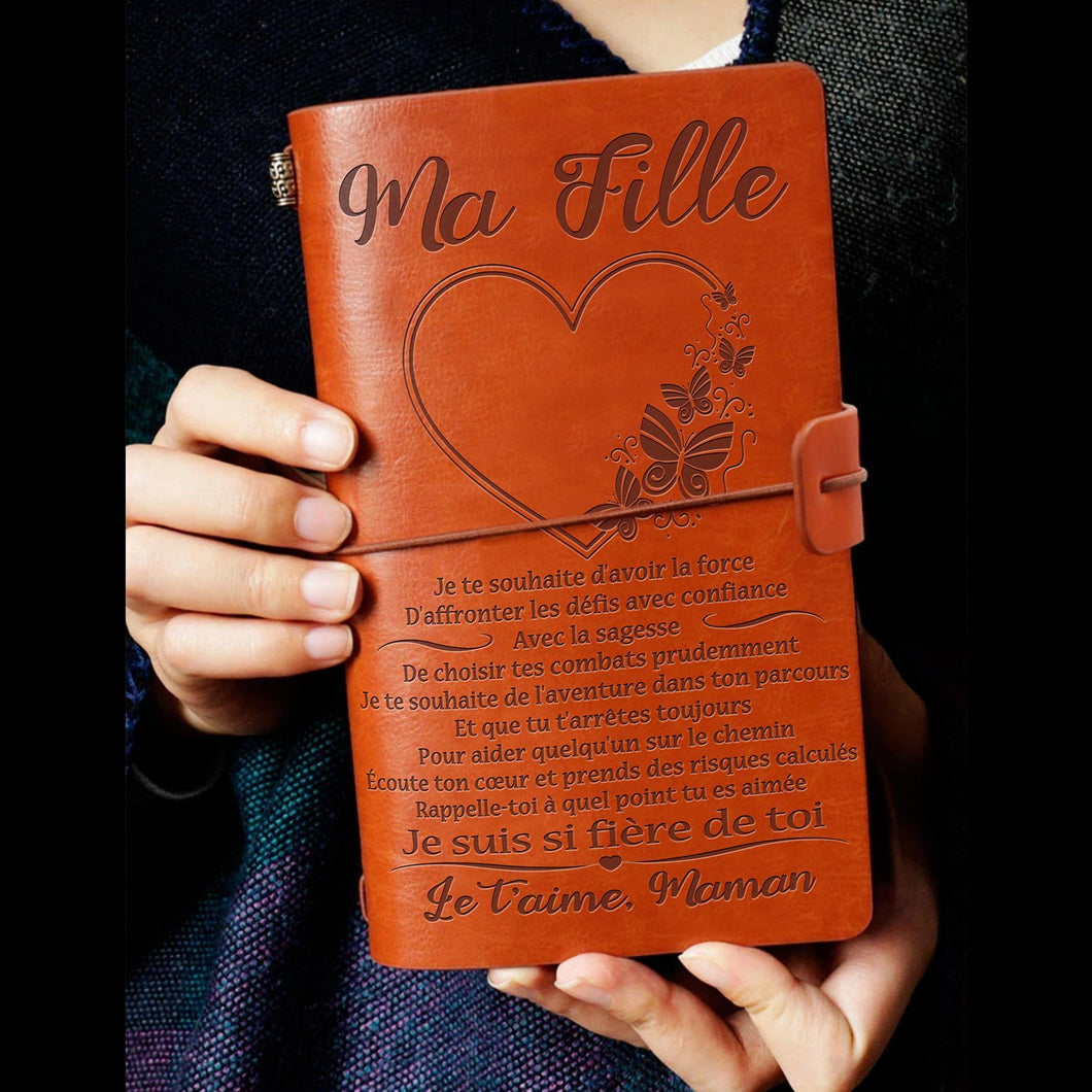 Cadeau À Ma Fille - Maman -Fier de toi - Cadeau Personnalisé - Journal vintage