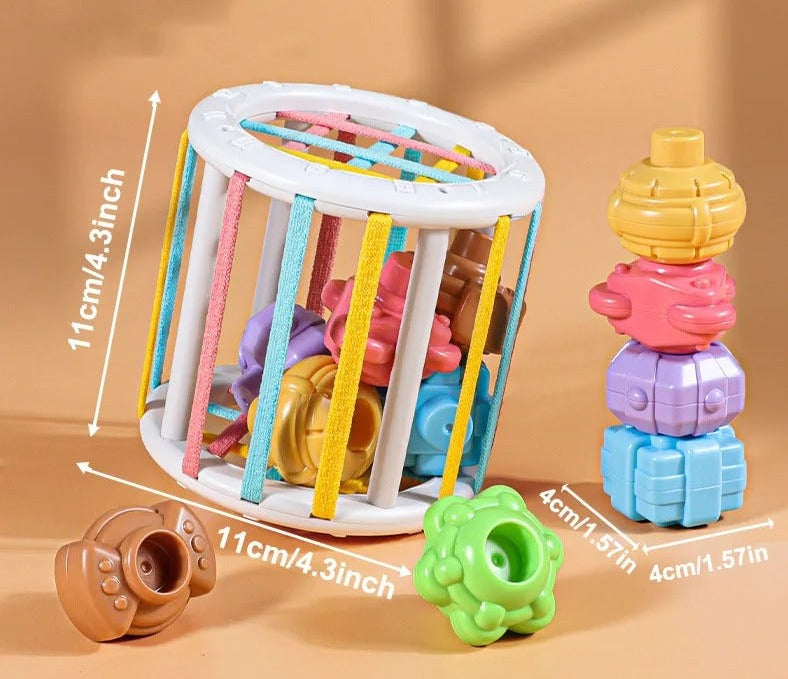Jeu de tri de blocs colorées avec Bandes élastiques pour bébé