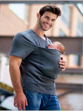 Lade das Bild in den Galerie-Viewer, T-Shirt Porte bébé Kangourou Homme et Femme - COTON - 9mois et moi
