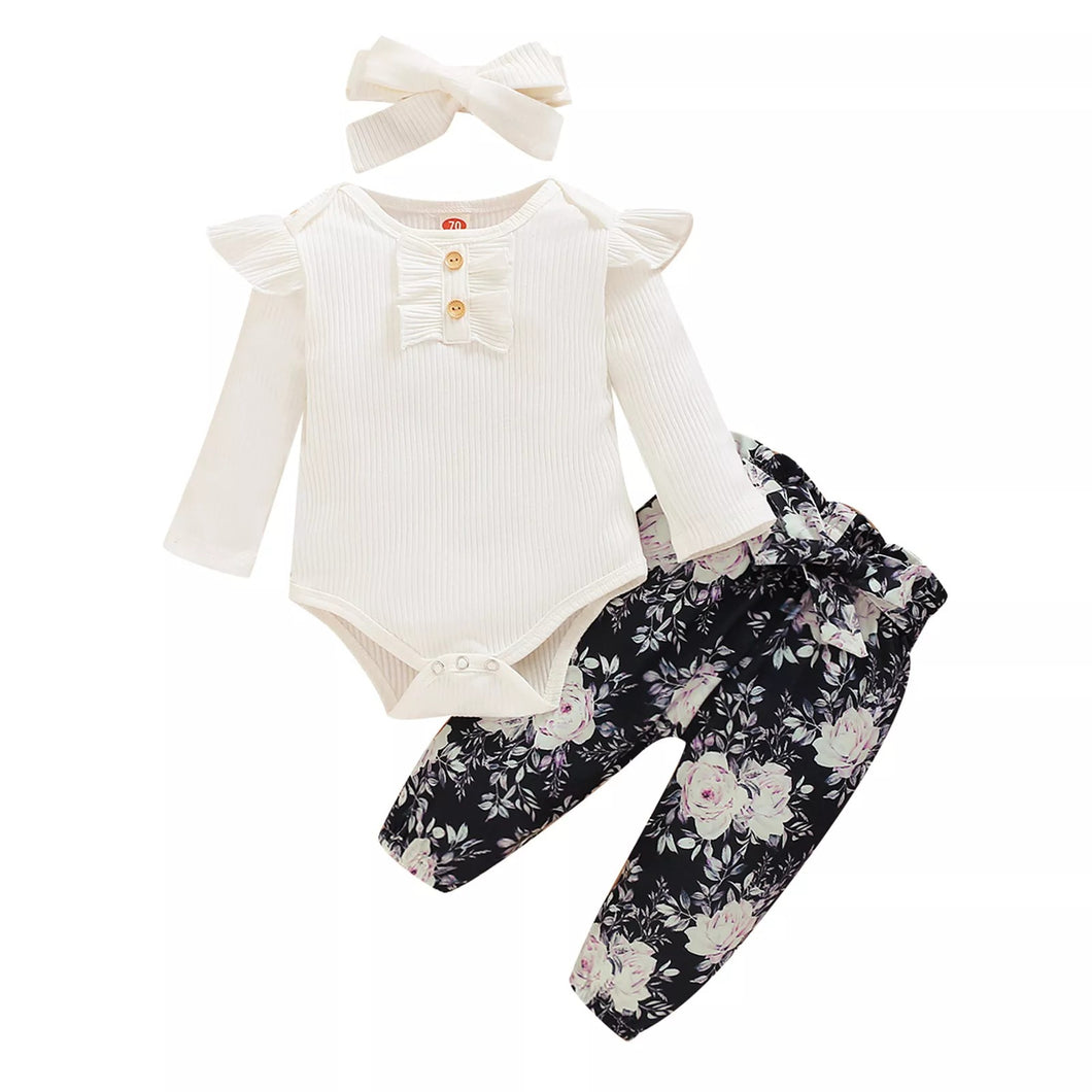 Ensemble imprimé 3pcs pour bébé fille