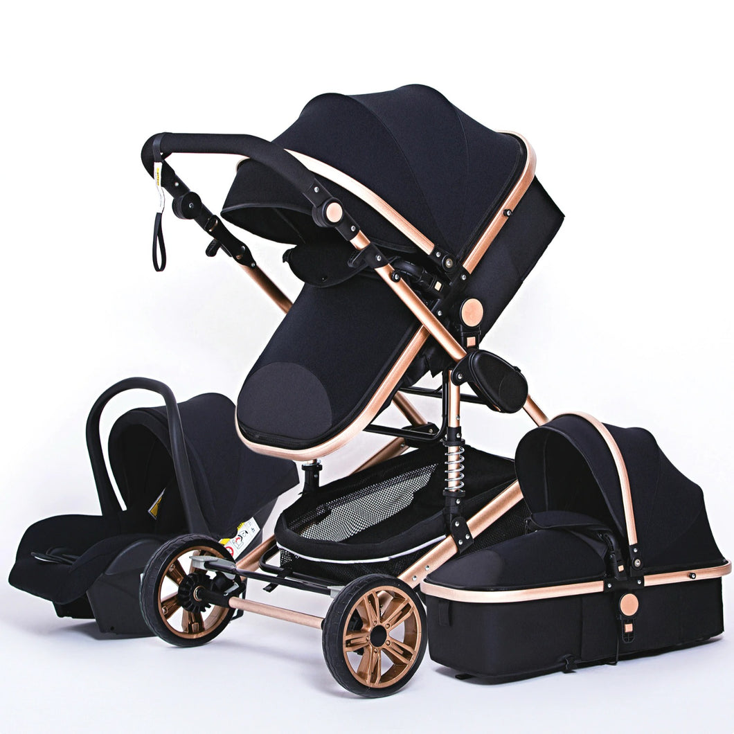 Poussette Bébé Trio 3 en 1 Premium - Poussette, Landau et Siège Auto